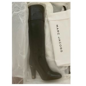 Tall High Heel Black Leather Marc Jacobs Boots NWT